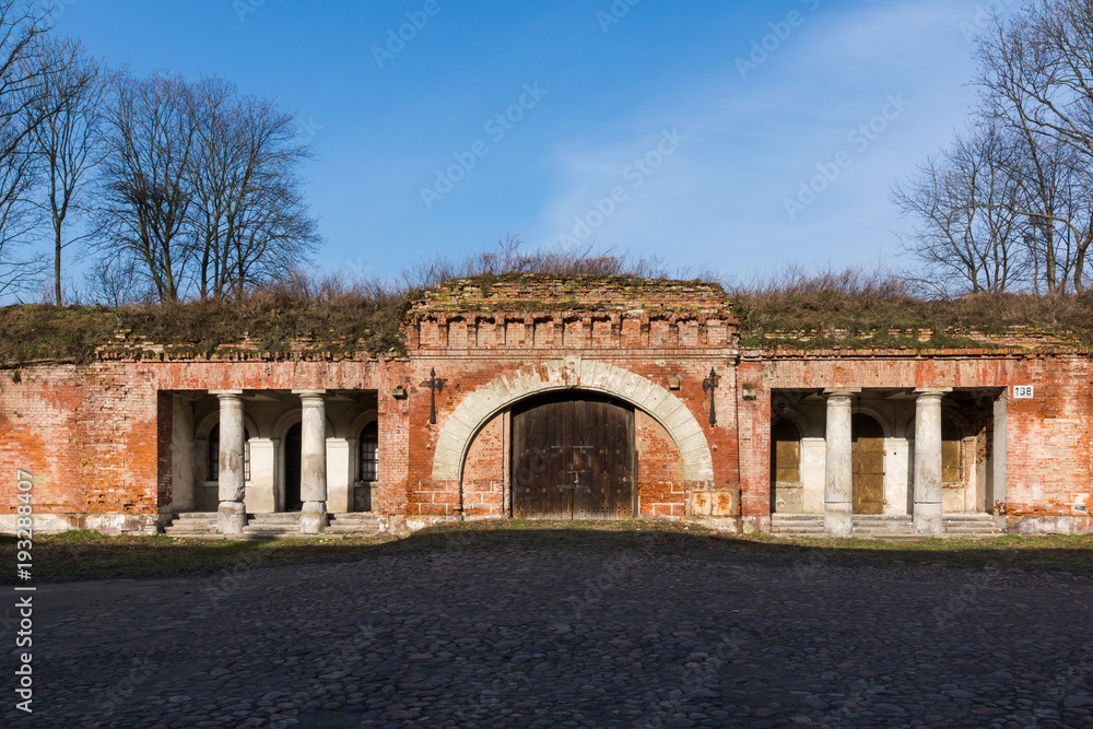 Fototapeta premium Fortress Modlin (Poniatowski gate) in Nowy Dwor Mazowiecki, Poland