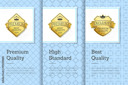 High Standard Best Premium Quality Labels Posters photo