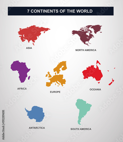 7 kontynentów w wektorze