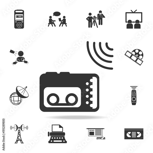Journalist recorder icon. Detailed set icons of Media element icon. Premium quality graphic design. One of the collection icons for websites, web design, mobile app