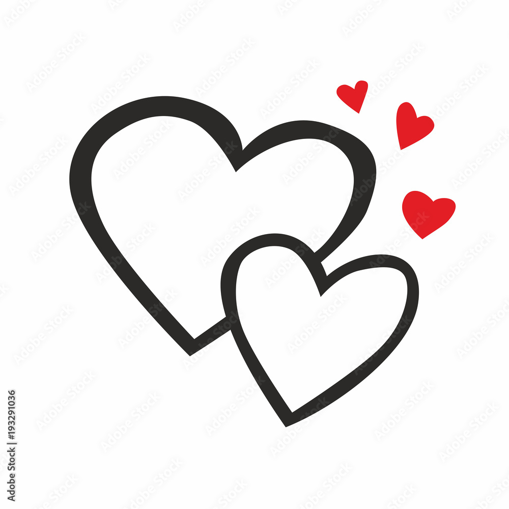 Two hearts line icon