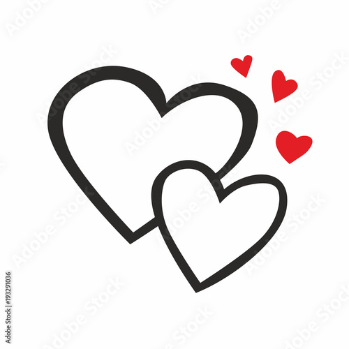 Two hearts line icon