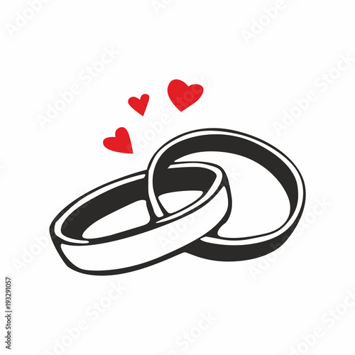 Wedding rings. vector icon photo