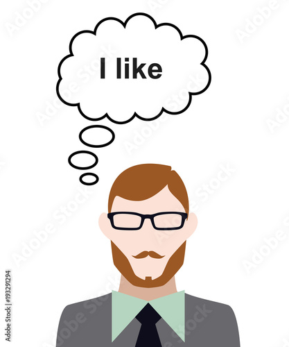 Person denkt an - I like