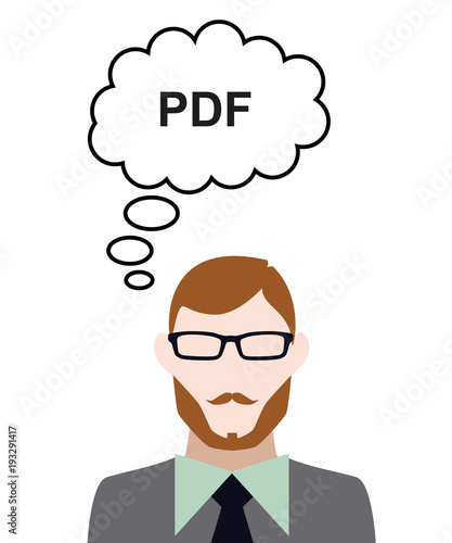 Person denkt an PDF