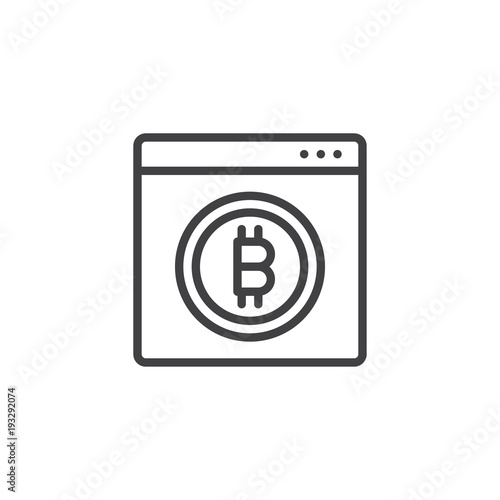 Free Download Bitcoin browser window outline icon. linear style sign for mobile concept and web design. Cryptocurrency mining app simple line vector icon. Symbol, logo illustration. Pixel perfect vector graphics - GFXLoad