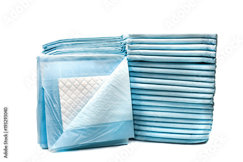 toilet napkins for pets isolated on white background. leak proof pads for pets photo