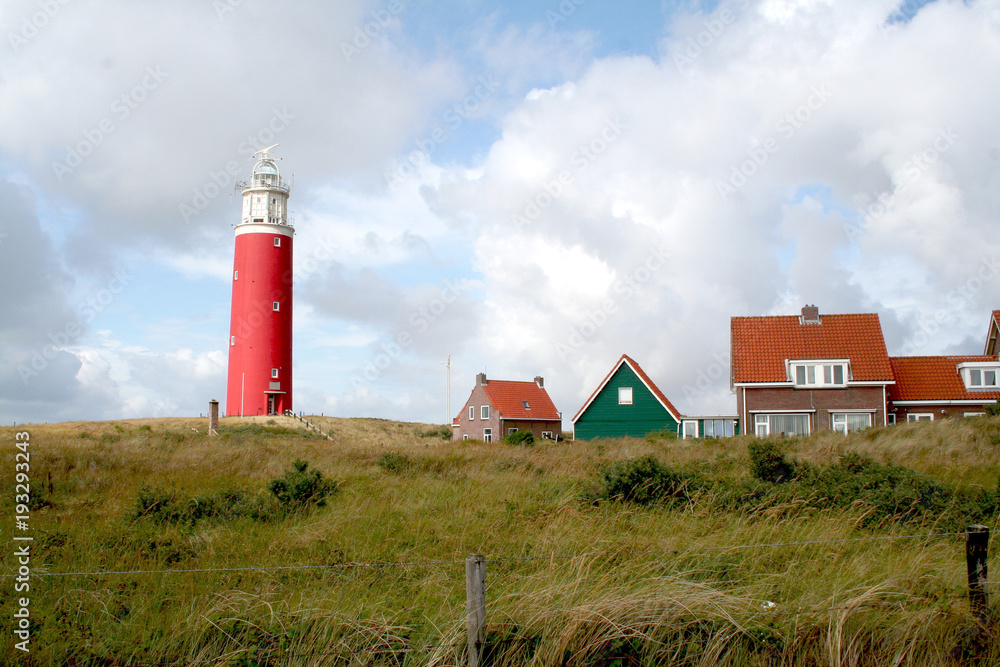 The light house of Texel on a dune The light house of Texel on a dune