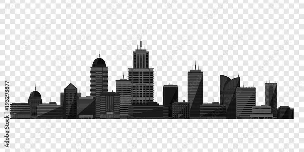 City concept isolated on checkered backgound. Vector illustration.