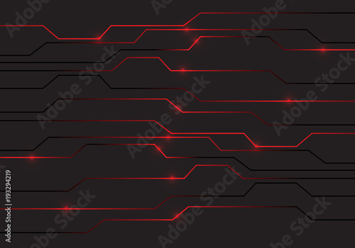 Abstract red circuit light technology power design modern futuristic background vector illustration.