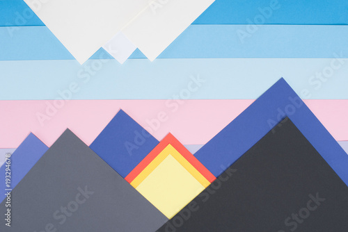 colored decorative mountains made of paper