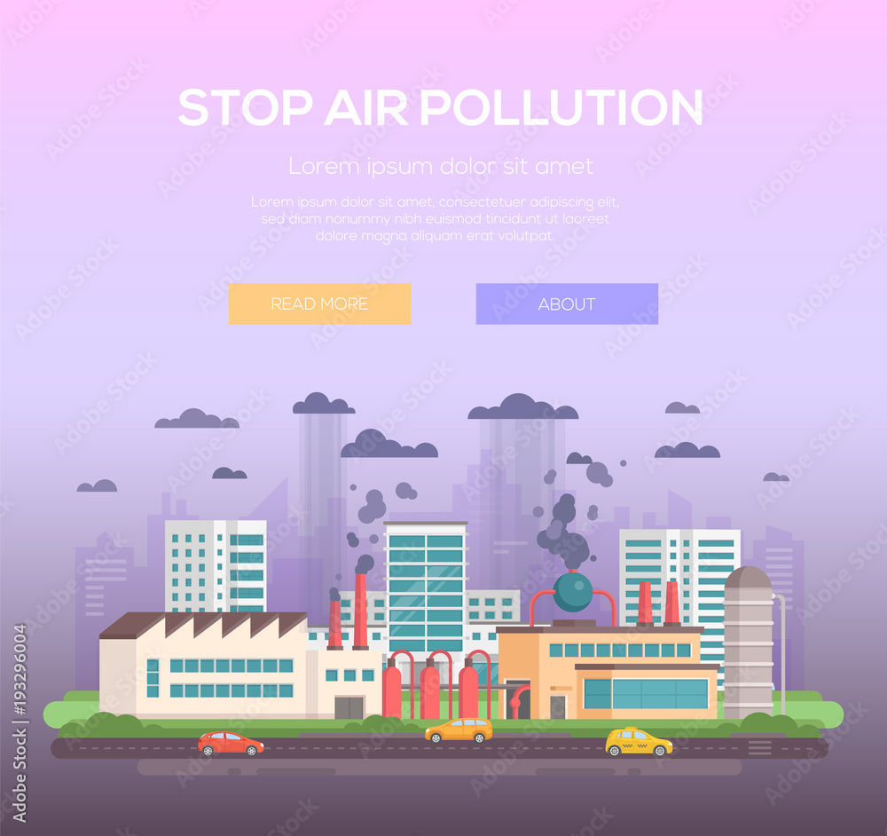 Fototapeta premium Stop air pollution - modern flat design style vector illustration
