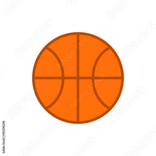 Basketball ball. Vector icon of basketball ball isolated on white background. Flat vector