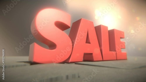 3d animation of sale falling sign