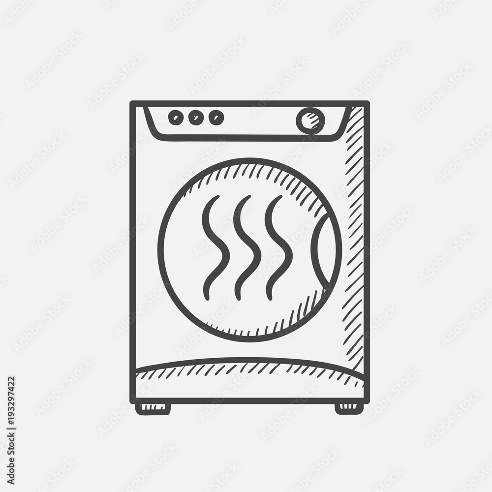 Vector hand drawn Dryer outline doodle icon. Dryer sketch illustration for print, web, mobile and infographics isolated on white background. Vector hand drawn Dryer outline doodle icon. Dryer sketch illustration for print, web, mobile and infographics isolated on white background.
