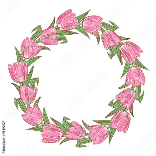 Floral background with flowers of tulips