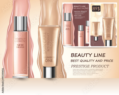 Set cosmetic bottles for your creative projects