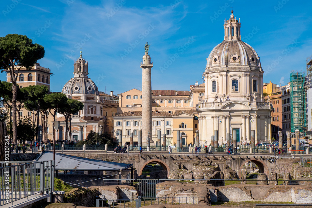 Trajan Forum and Trajan Column in Rome, Italy