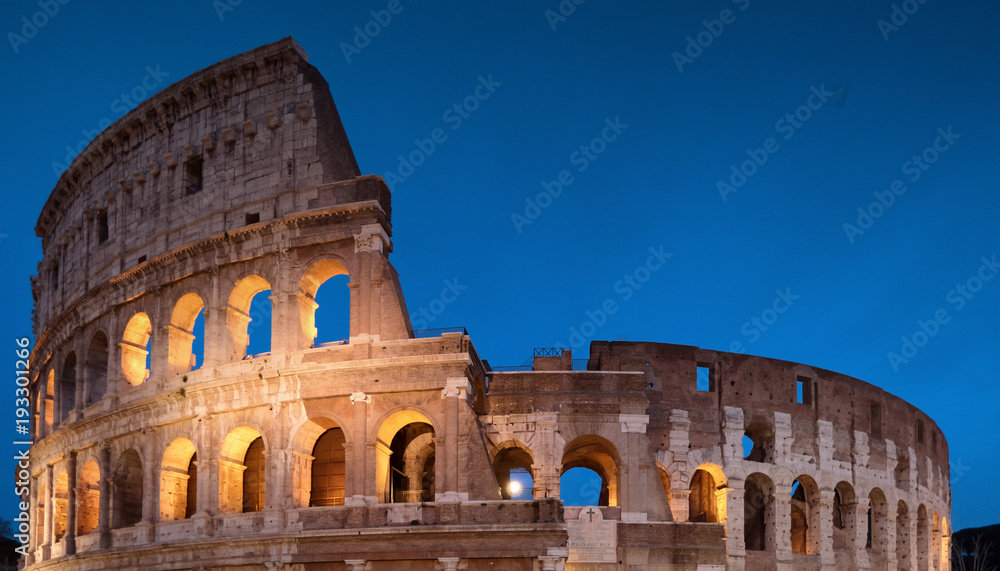 Colosseum Night View in Rome, Italy