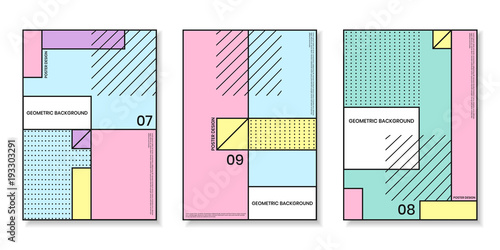 Covers templates set with trendy geometric patterns