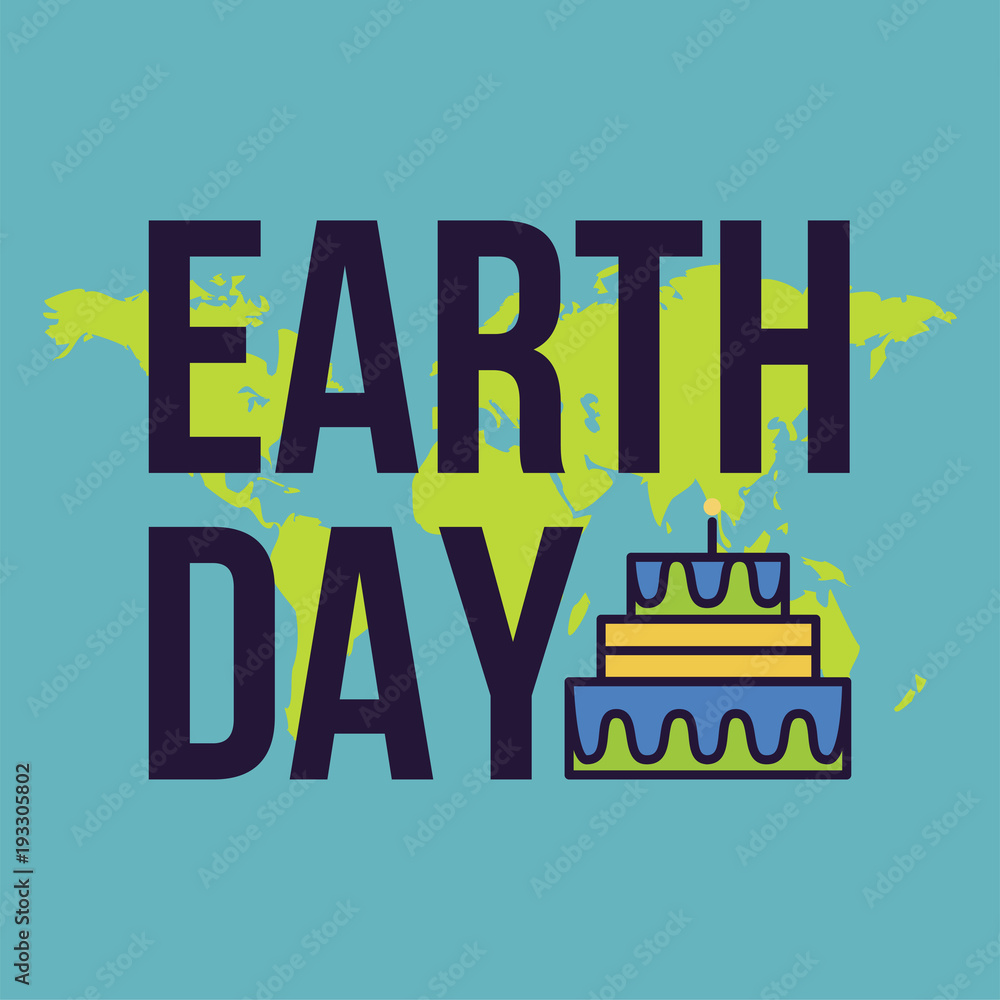 Happy Earth Day Lettering
