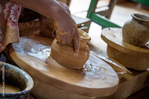 hands at work - pottery factory - Myanmar