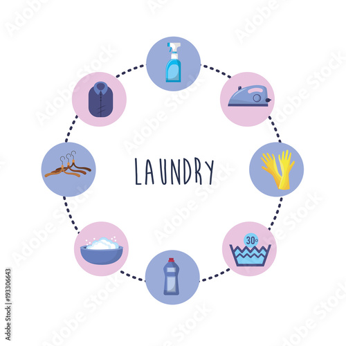 set laundry equipment to washing the clothes