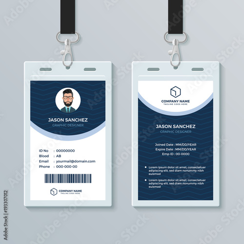 Clean and Modern Employee ID Card Design Template