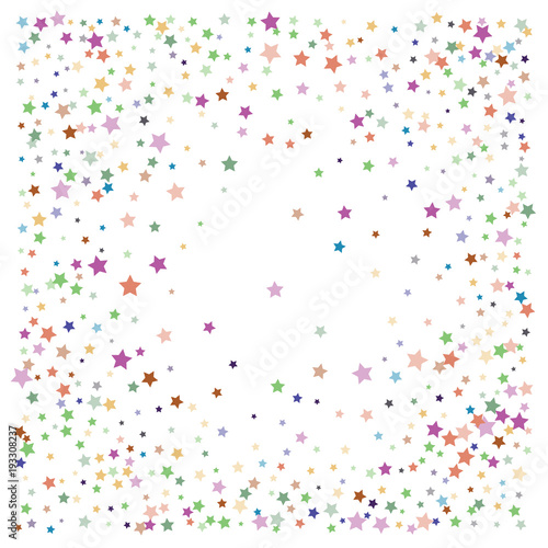Glitter Vector Falling Stars Pattern. Carnival Festival Confetti Celebration Border. Christmas, New Year, Birthday, Music Firework. Modern Gift Voucher Glitter Vector Falling Stars Pattern.