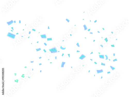 Sparkling Winter Vector Blue Tinsel Confetti. Birthday, Christmas, New Year Party Celebration Firework Decor. Falling Down Fairy Festival Blue Foil Tinsel Vector Confetti. Modern Gift Voucher Border