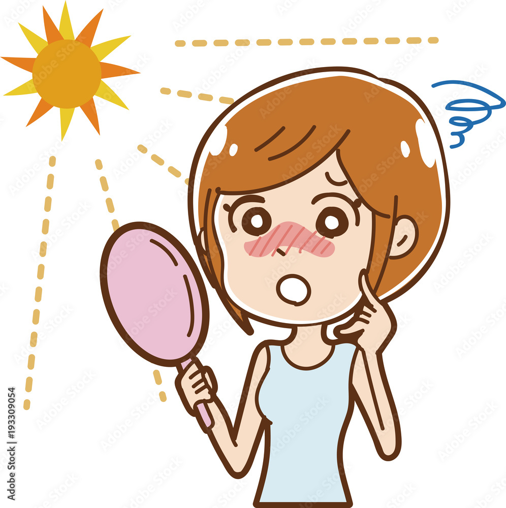 日焼けに悩む女性のイラスト素材 Stock Vector Adobe Stock