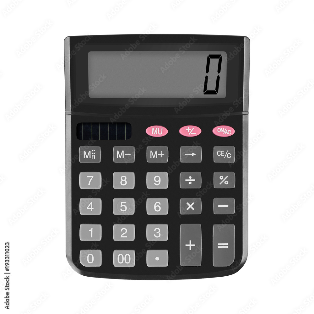 Stationery, science and education - Calculator front view isolated Stationery, science and education - Calculator front view isolated