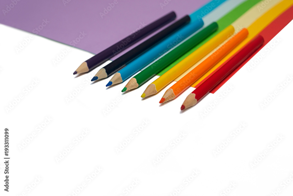 Color pencils isolated on the white background Color pencils isolated on the white background