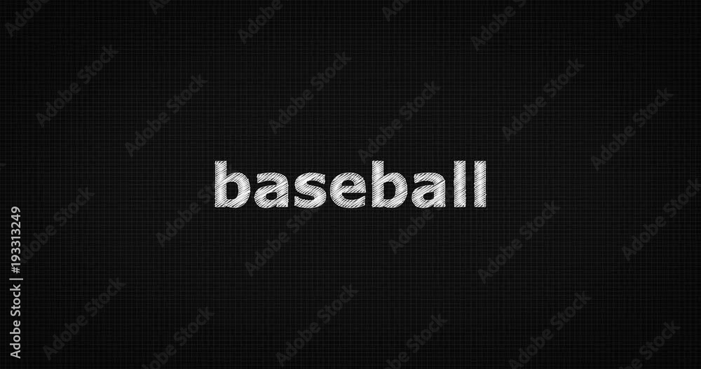 Writing or sketching a word BASEBALL Writing or sketching a word BASEBALL