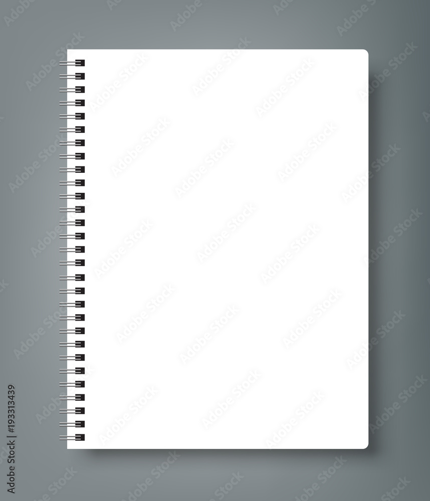 Realistic sheets of paper with spiral and brochure mockup cover template Realistic sheets of paper with spiral and brochure mockup cover template