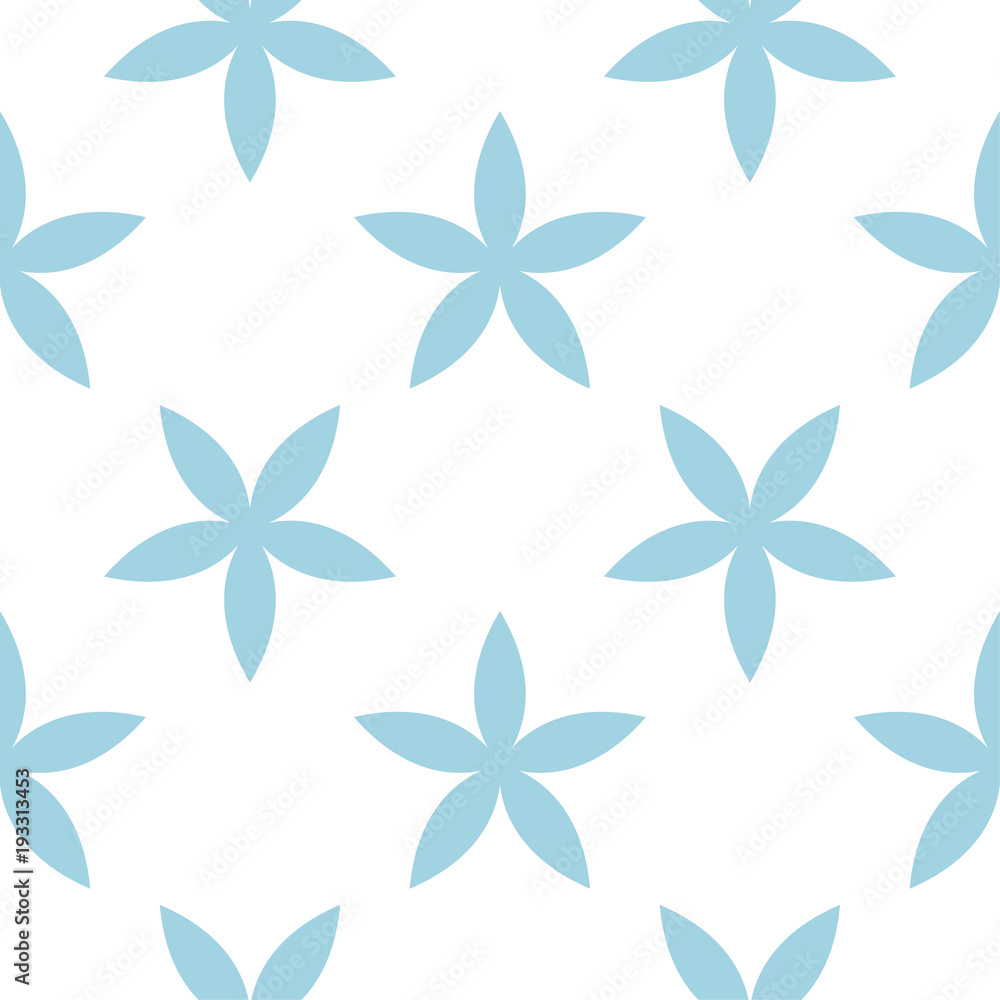 Obraz premium Blue floral seamless design on white background