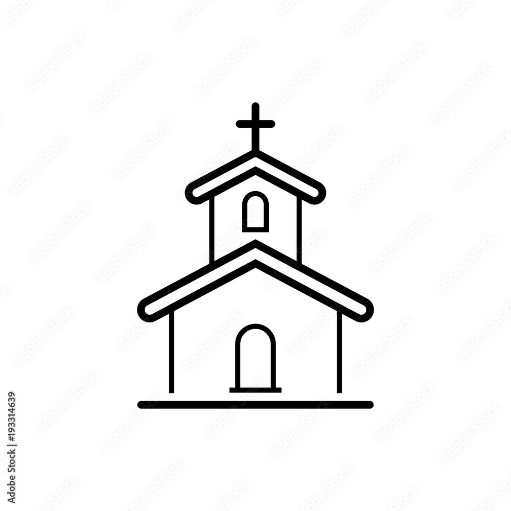 catholic church simple black icon on white background catholic church simple black icon on white background