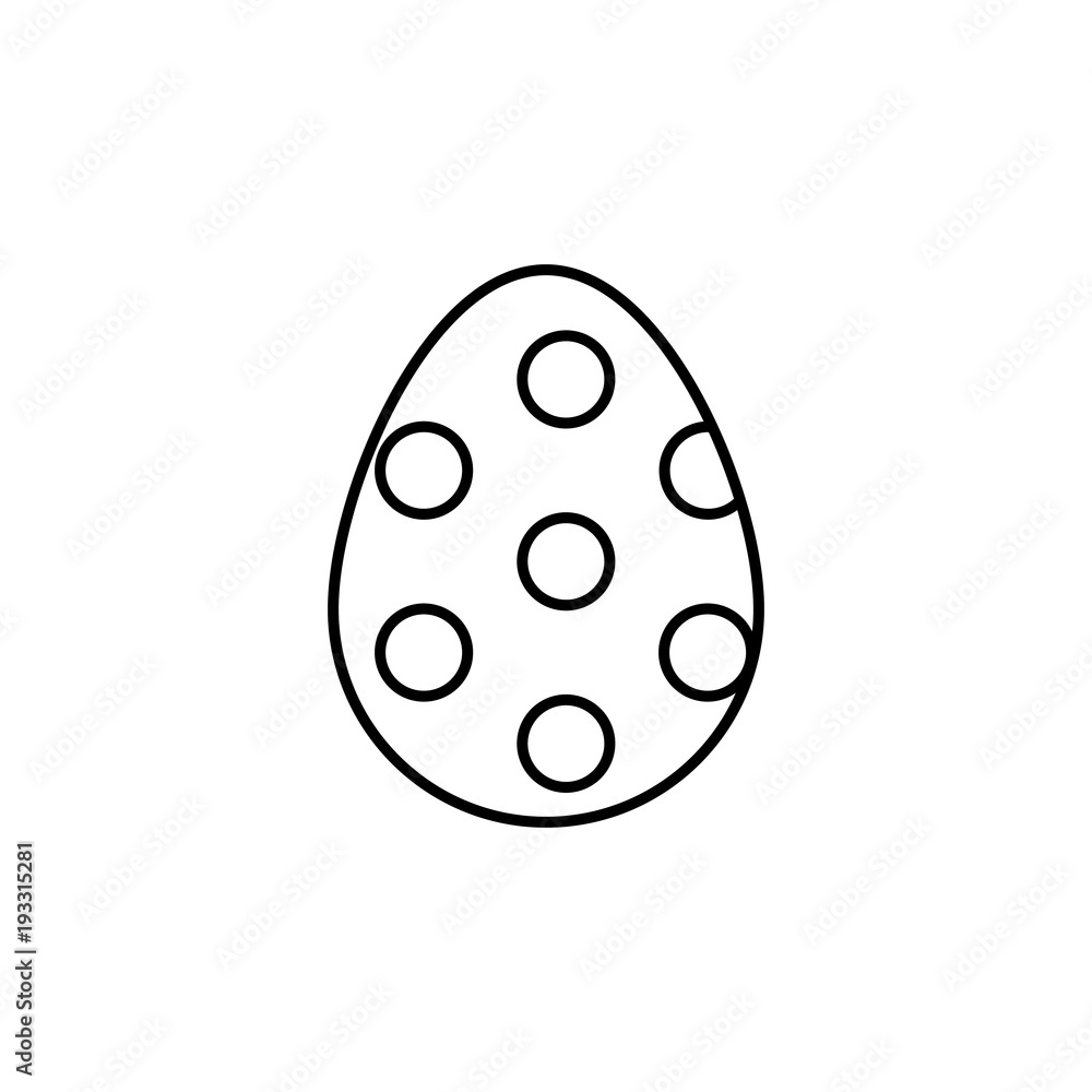 Fototapeta premium easter egg with spots black line icon