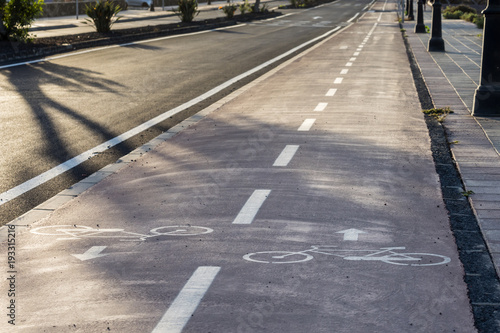 Dual lane cycle track Fuerteventura Canary Islands Spain