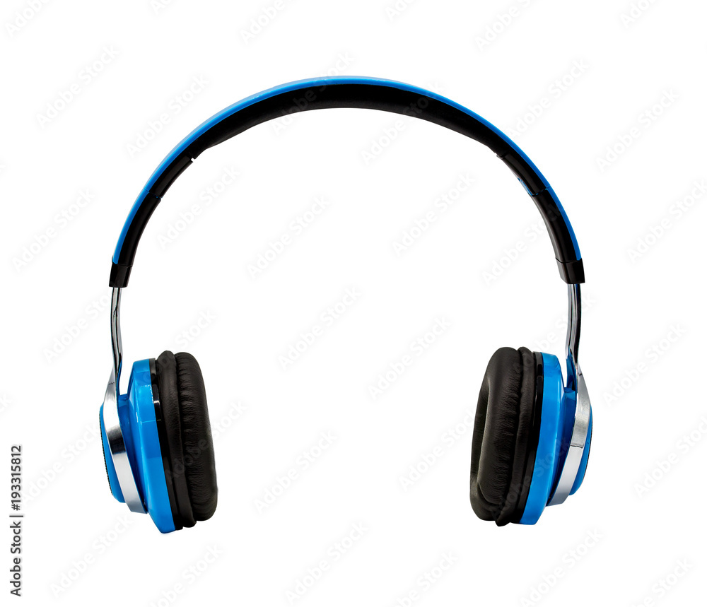 Blue headphone isolated on white background with clipping path Blue headphone isolated on white background with clipping path
