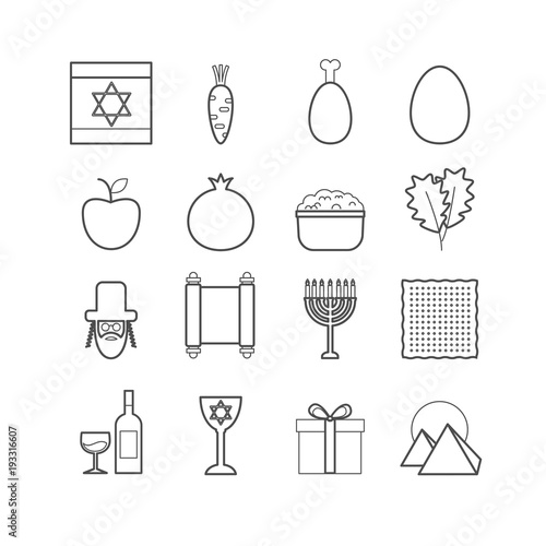 Set of vector line passover icons for web design