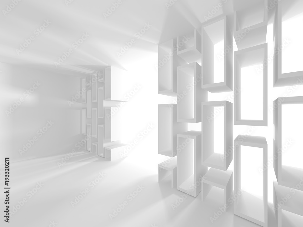 Abstract Modern White Architecture Background