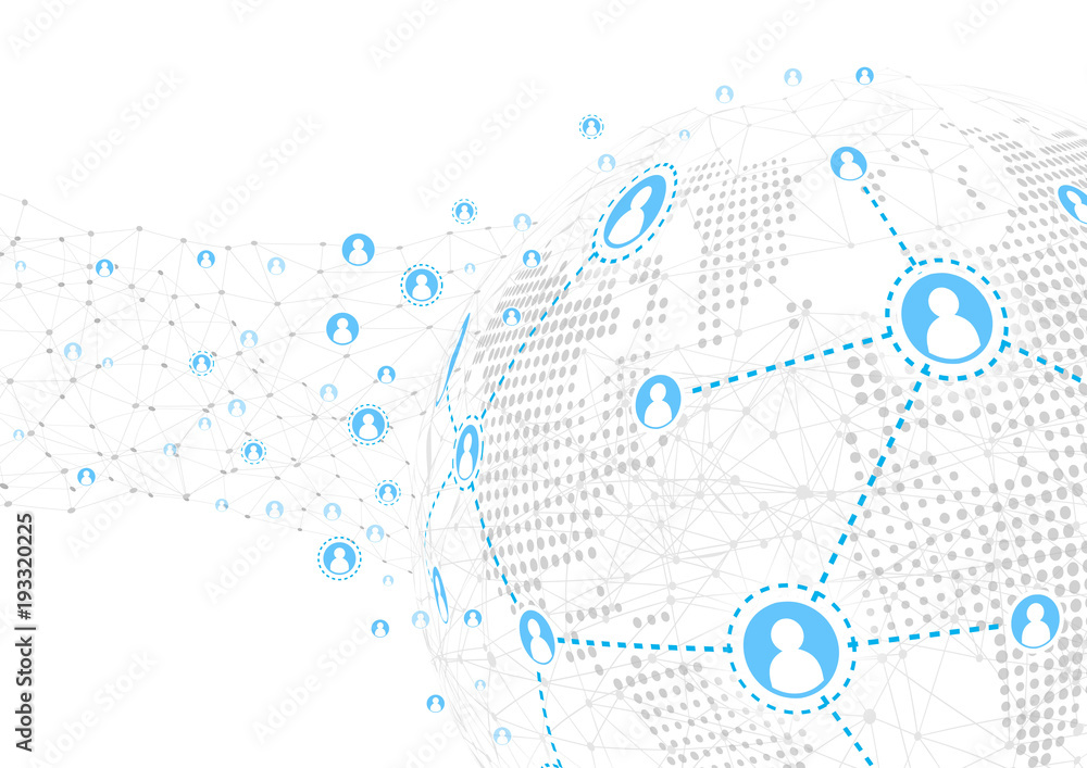 Network connecttion over world map background, communication concept, vector Network connecttion over world map background, communication concept, vector