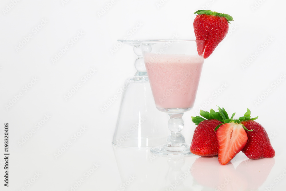 strawberry cocktail in a glass with strawberries strawberry cocktail in a glass with strawberries
