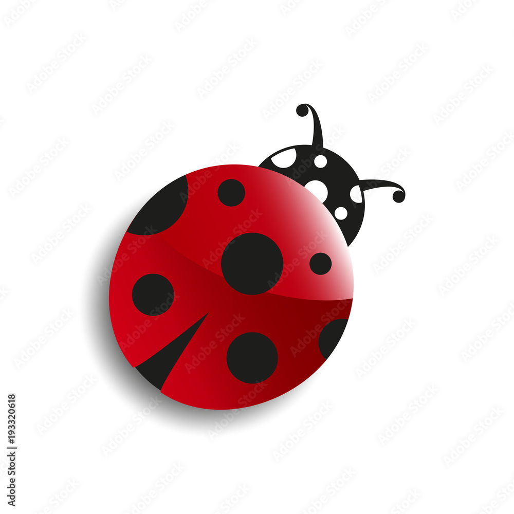 Cute cartoon ladybug. Lucky Symbol. Good luck. Spring, summer, bug, red, object, garden, insect, black, dot. Vector eps 10 illustration Cute cartoon ladybug. Lucky Symbol. Good luck. Spring, summer, bug, red, object, garden, insect, black, dot. Vector eps 10 illustration