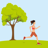 athlete female working out character vector illustration design