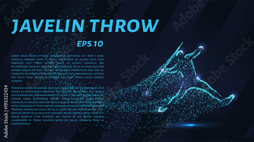 Throwing spears out of particles. Javelin throwing consists of dots and circles.