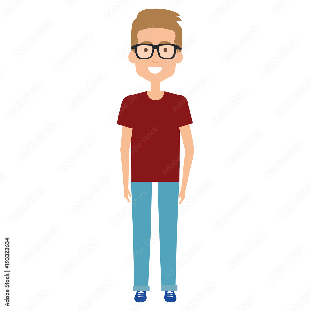 young and casual man with glasses avatar character vector illustration design young and casual man with glasses avatar character vector illustration design