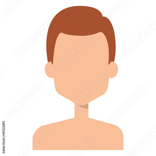young man shirtless avatar character vector illustration design