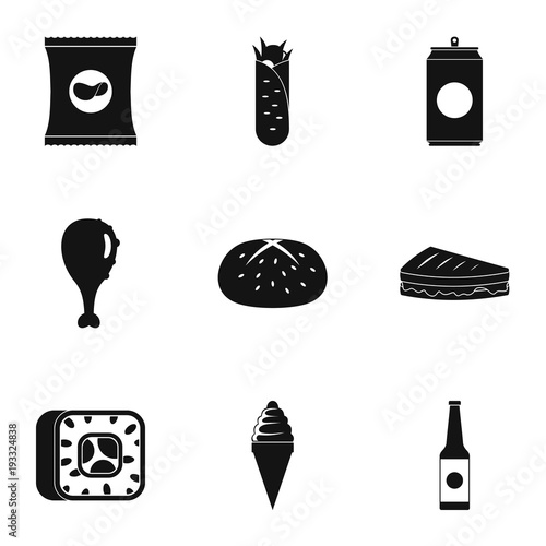 Overeat icons set. Simple set of 9 overeat vector icons for web isolated on white background